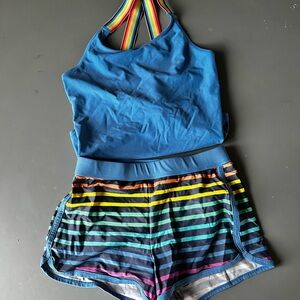 Colorful Striped Kids Swim Set
